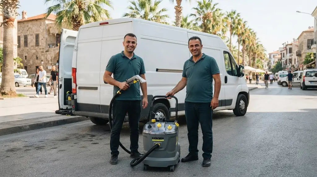 Mersin koltuk yıkama ekibi ve servis aracı